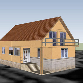小户型双层平房SU模型下载_sketchup草图大师SKP模型