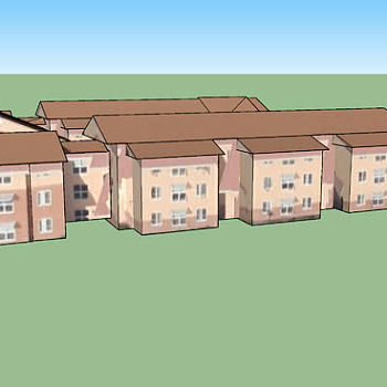 乡镇并联住宅SU模型下载_sketchup草图大师SKP模型