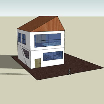 小型双层房屋SU模型下载_sketchup草图大师SKP模型