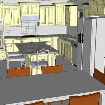 现代厨房橱柜装修SU模型下载_sketchup草图大师SKP模型