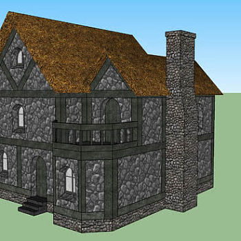 中世纪烟囱住宅SU模型下载_sketchup草图大师SKP模型