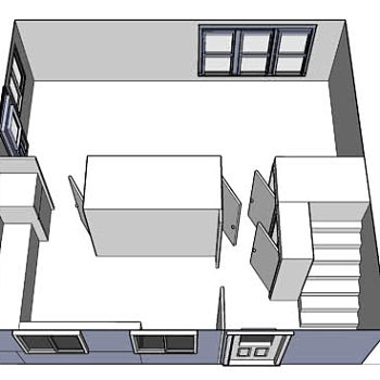 住宅一楼房间设计SU模型下载_sketchup草图大师SKP模型