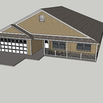 佛罗里达美式住宅SU模型下载_sketchup草图大师SKP模型