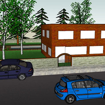 现代庭院泳池住宅SU模型下载_sketchup草图大师SKP模型