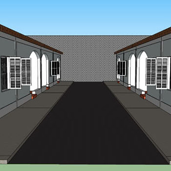 并联小户型民宅SU模型下载_sketchup草图大师SKP模型