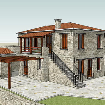 老式住宅庭院凉棚SU模型下载_sketchup草图大师SKP模型