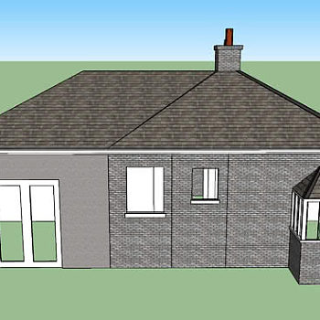 英格兰风格平房SU模型下载_sketchup草图大师SKP模型