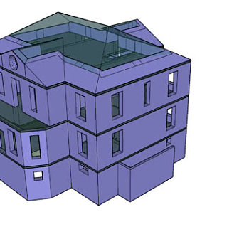 简易三层平房住宅SU模型下载_sketchup草图大师SKP模型