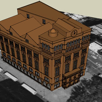 基金会大楼建筑SU模型下载_sketchup草图大师SKP模型