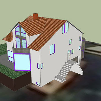 现代家庭住宅SU模型下载_sketchup草图大师SKP模型