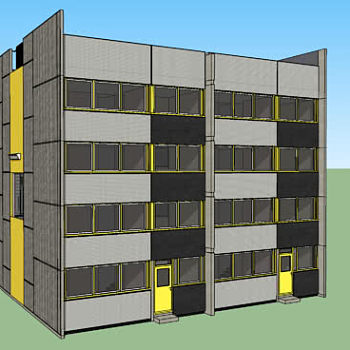 现代办公大楼建筑SU模型下载_sketchup草图大师SKP模型