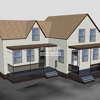 莫尔斯平房住宅SU模型下载_sketchup草图大师SKP模型