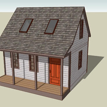 小户型双层阁楼房屋SU模型下载_sketchup草图大师SKP模型