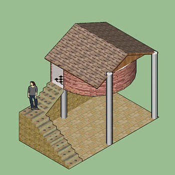 转角楼梯空中房屋SU模型下载_sketchup草图大师SKP模型