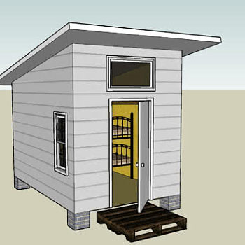 小型木屋宿舍SU模型下载_sketchup草图大师SKP模型