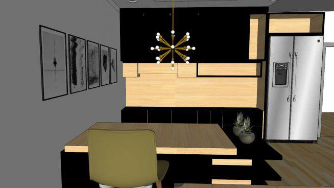 现代厨房用具餐厅SU模型下载_sketchup草图大师SKP模型