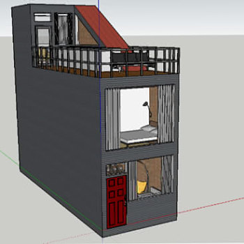 双层排房住宅设计SU模型下载_sketchup草图大师SKP模型