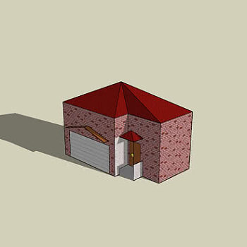 小型车库住宅SU模型下载_sketchup草图大师SKP模型