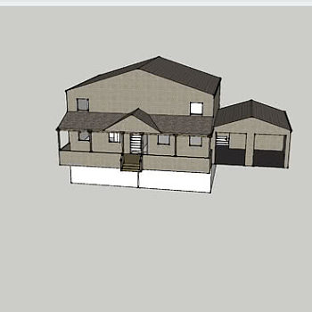 走廊住宅车库独栋SU模型下载_sketchup草图大师SKP模型