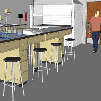 现代油漆混合实验室SU模型下载_sketchup草图大师SKP模型