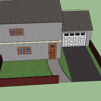 二层带车库的房屋SU模型下载_sketchup草图大师SKP模型