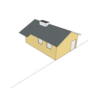 简易瓦屋平房SU模型下载_sketchup草图大师SKP模型