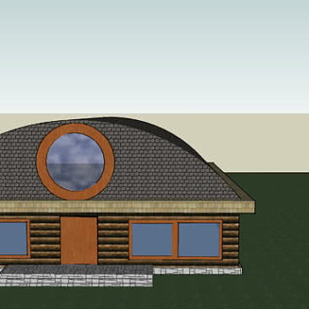 拱形屋顶阁楼住宅SU模型下载_sketchup草图大师SKP模型