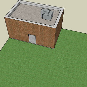 简易平房砖房SU模型下载_sketchup草图大师SKP模型