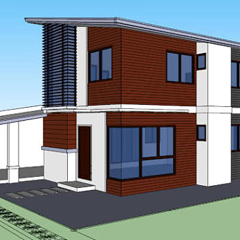 现代复式车棚住宅SU模型下载_sketchup草图大师SKP模型