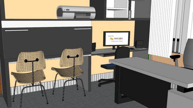 现代办公室休息室SU模型下载_sketchup草图大师SKP模型
