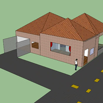 现代简易凉亭住宅独栋SU模型下载_sketchup草图大师SKP模型