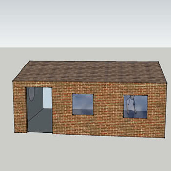 小型简易砖房SU模型下载_sketchup草图大师SKP模型