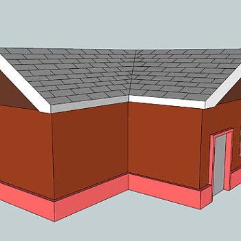 房屋瓦房轮廓图SU模型下载_sketchup草图大师SKP模型