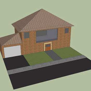 独栋家庭式住宅SU模型下载_sketchup草图大师SKP模型