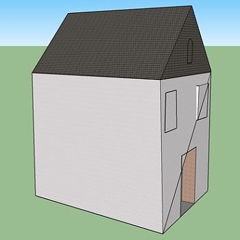 简易双层房屋SU模型下载_sketchup草图大师SKP模型