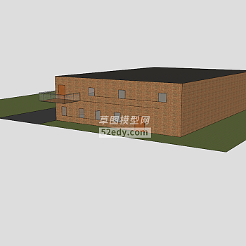 简易的双层平房SU模型下载_sketchup草图大师SKP模型