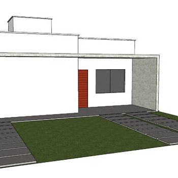 现代乡镇小平房SU模型下载_sketchup草图大师SKP模型