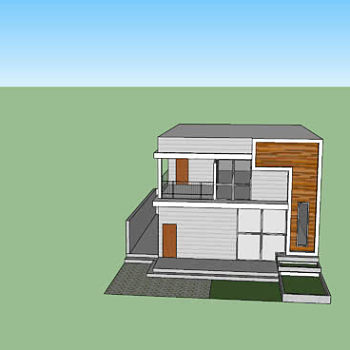 现代简约住宅SU模型下载_sketchup草图大师SKP模型