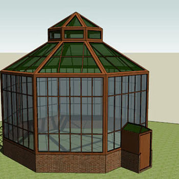 花园植物温室栽培屋SU模型下载_sketchup草图大师SKP模型