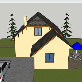 郊区住宅户外SU模型下载_sketchup草图大师SKP模型