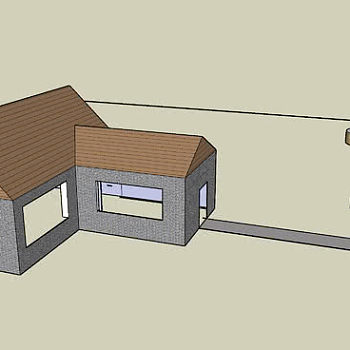 公路边的简易房屋SU模型下载_sketchup草图大师SKP模型