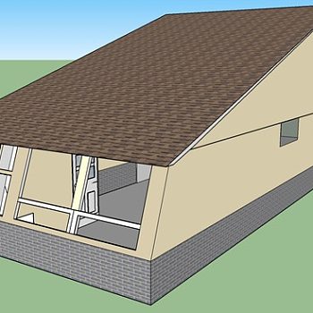 斜屋顶现代住宅SU模型下载_sketchup草图大师SKP模型