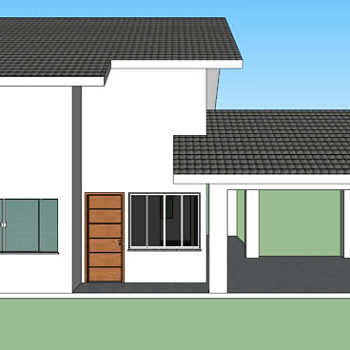 简朴住宅凉亭一体式SU模型下载_sketchup草图大师SKP模型