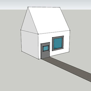 简易屋白模SU模型下载_sketchup草图大师SKP模型