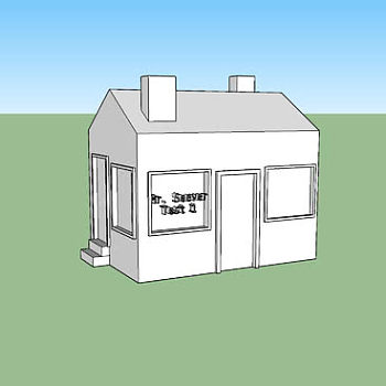 小型烟囱房屋白模SU模型下载_sketchup草图大师SKP模型