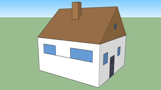 简单的房屋SU模型下载_sketchup草图大师SKP模型