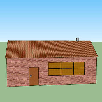 红砖瓦房小平房SU模型下载_sketchup草图大师SKP模型