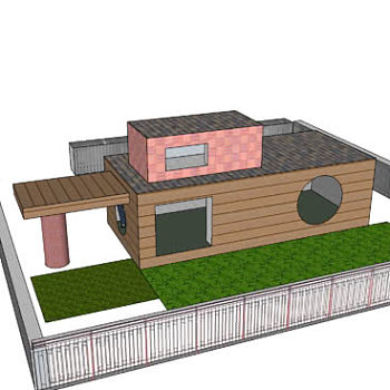 几何体房屋外观SU模型下载_sketchup草图大师SKP模型