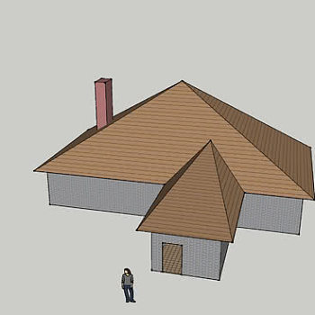 简易烟囱乡村房屋SU模型下载_sketchup草图大师SKP模型