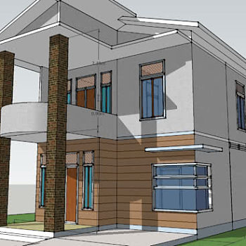 现代露台双层住宅SU模型下载_sketchup草图大师SKP模型